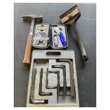 Allen Wrenches, hammers, scraper, box cutter