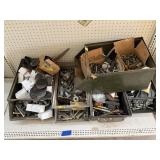 (5) Bins of assorted items and hardware