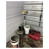 Scrub brush and cleaning supplies