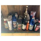 Assorted oil, lubricant, and paint