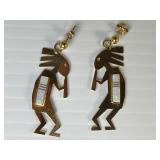 NATIVE ARTIST SIGNED 14KT GOLD EARRINGS!!