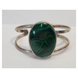 SIGNED NAVAJO STERLING & MALACHITE BRACELET!!