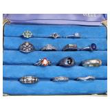 ESTATE STERLING RINGS!! 13X BID.