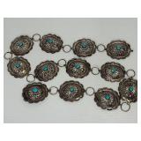 NATIVE AMERICAN SIGNED CONCHO  BELT!!