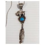 SIGNED "RUNNING BEAR" STERLING NECKLACE!!