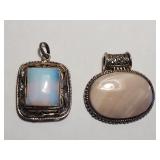 LARGE ESTATE STERLING SILVER PENDANTS!! 2X BID.
