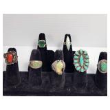 STUNNING NATIVE AMERICAN & SILVER RINGS!! 7X BID.