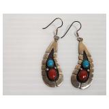 NATIVE AMERICAN SIGNED STERLING EARRINGS!!