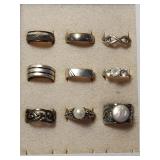 STERLING SILVER ESTATE RINGS!! 9 X BID.