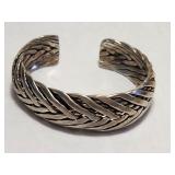 HEAVY BRADED STERLING CUFF BRACELET!!