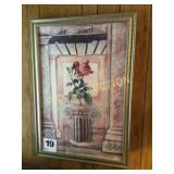 Large framed picture of rose