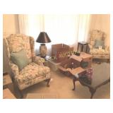 Set of Wingback lounge chairs w/pillows