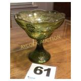 Vintage green glass fruit bowl/candy dish