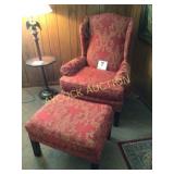 Wingback chair w/matching stool