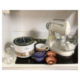 Sunbeam mixer, small crock-pot, etc.