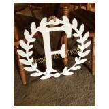 Wooden decorative door hanger - 'F'