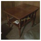 Wooden side table with shelf