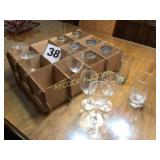 Box of wine glasses & tea glasses