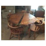 Wooden round table with 4 chairs