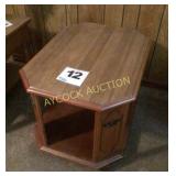 Wooden side table with bottom shelf