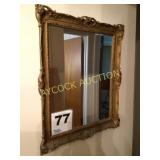 Mirror w/dull gold frame