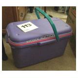 Craft box w/trey full of sewing items