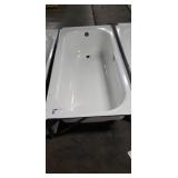 White Porcelain Over Steel 60" x 30"  Left Hand