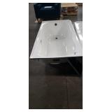 White Porcelain Over Steel 60" x 30"  Right Hand