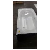 White Porcelain Over Steel 60" x 30"  Right Hand