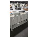 Grey 60" Vanity Base W/ Chrome Accent, ***BASE