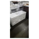 White 48" Wall Mount Vanity Base With Formed