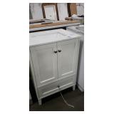 White 24" Vanity Base W/ Light Grey swirl Vanity