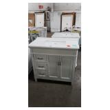 36" Light Grey Vanity Base W/ 37" White Vanity