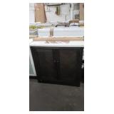 36" Dark Walnut Finish Vanity Base W/ Off White