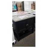 36" Espresso Finish Vanity Base W/ 37" Brown &
