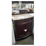 30" Curved Front Walnut Finish W/ Brown Fleck