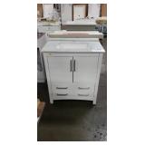 31" White Vanity Base W/ Light Grey Swirl Vanity