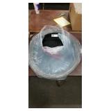 Oval Grey Carved 34" x 28" Bathroom Mirror