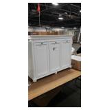 White 3-Compartment Tilt Out Laundry Hamper,