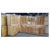 1 Lot 12 Piece Hickory Shaker Kitchen Cabinet Set