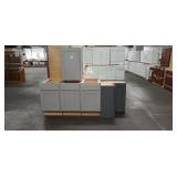 1 Lot (5) Assorted Grey Cabinets (3) Base & (2)