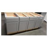 1 Lot (4) Light Grey 18" Base Cabinets