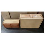 1 Lot (2) Assorted Light Wood Grain Finish Upper