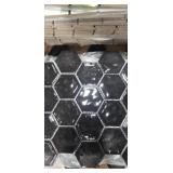 1 Lot (7) Pieces 12" x 12" Black Gloss Hexagon