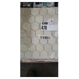 1 Lot (14) Pieces Off White Glass Hexagon Pattern