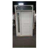 White 53" Exterior Door W/ Side Light And Transom