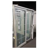 Pella Wood Off White Sliding Patio Door W/ Grid,