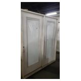 White Wood Aingle Action Patio Door W/ Built In