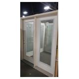 White Wood Full View Single Action Patio Door,