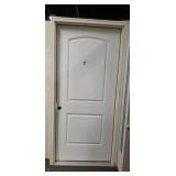 White 2-Panel Arch Top  Exterior Pre-Hung Door